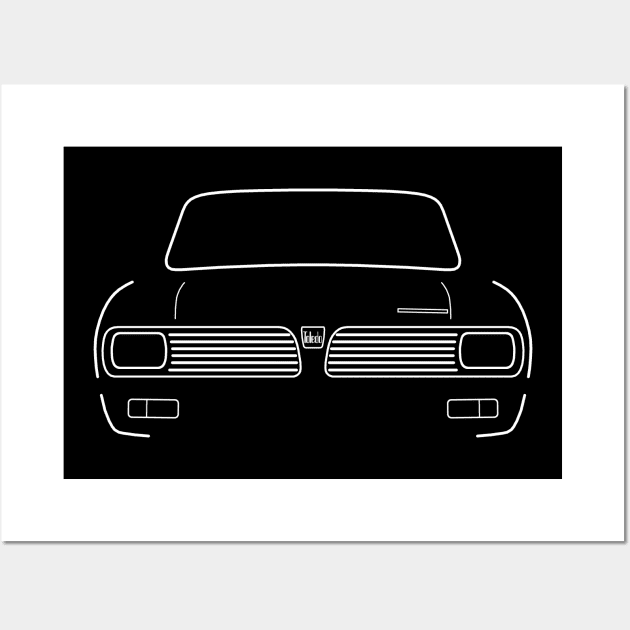 Triumph Toledo classic 1970s British car white outline graphic Wall Art by soitwouldseem